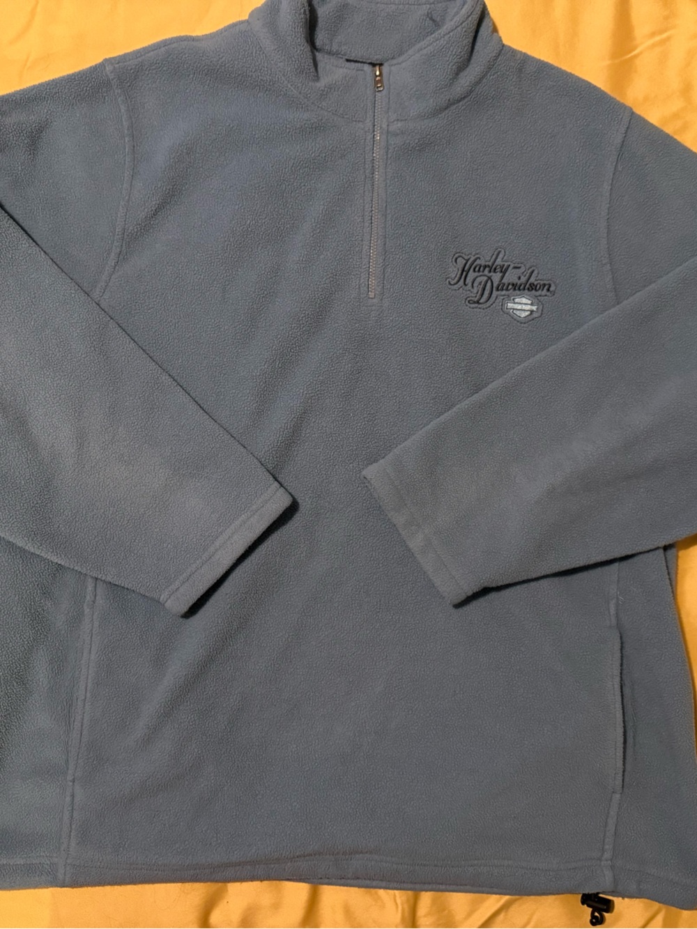 Harley-Davidson Women’s Light Blue Zip-Up Fleece Pullover